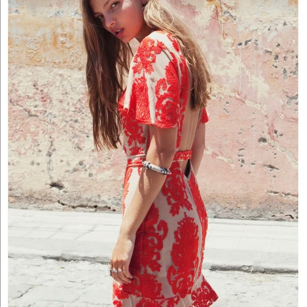For love & lemons San Marco dress Red Med - Picture 3 of 6
